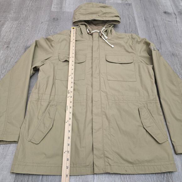Men's  Hooded Field Jacket Tan Cotton Utility L Fall Winter Outdoor Layering - Picture 2 of 10